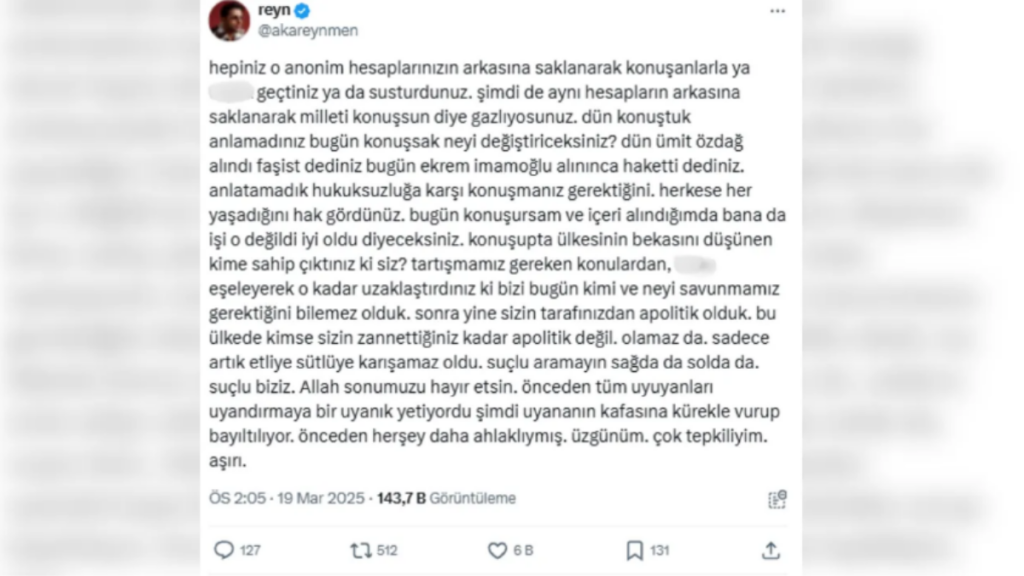 Reynmen Twitter açıklama